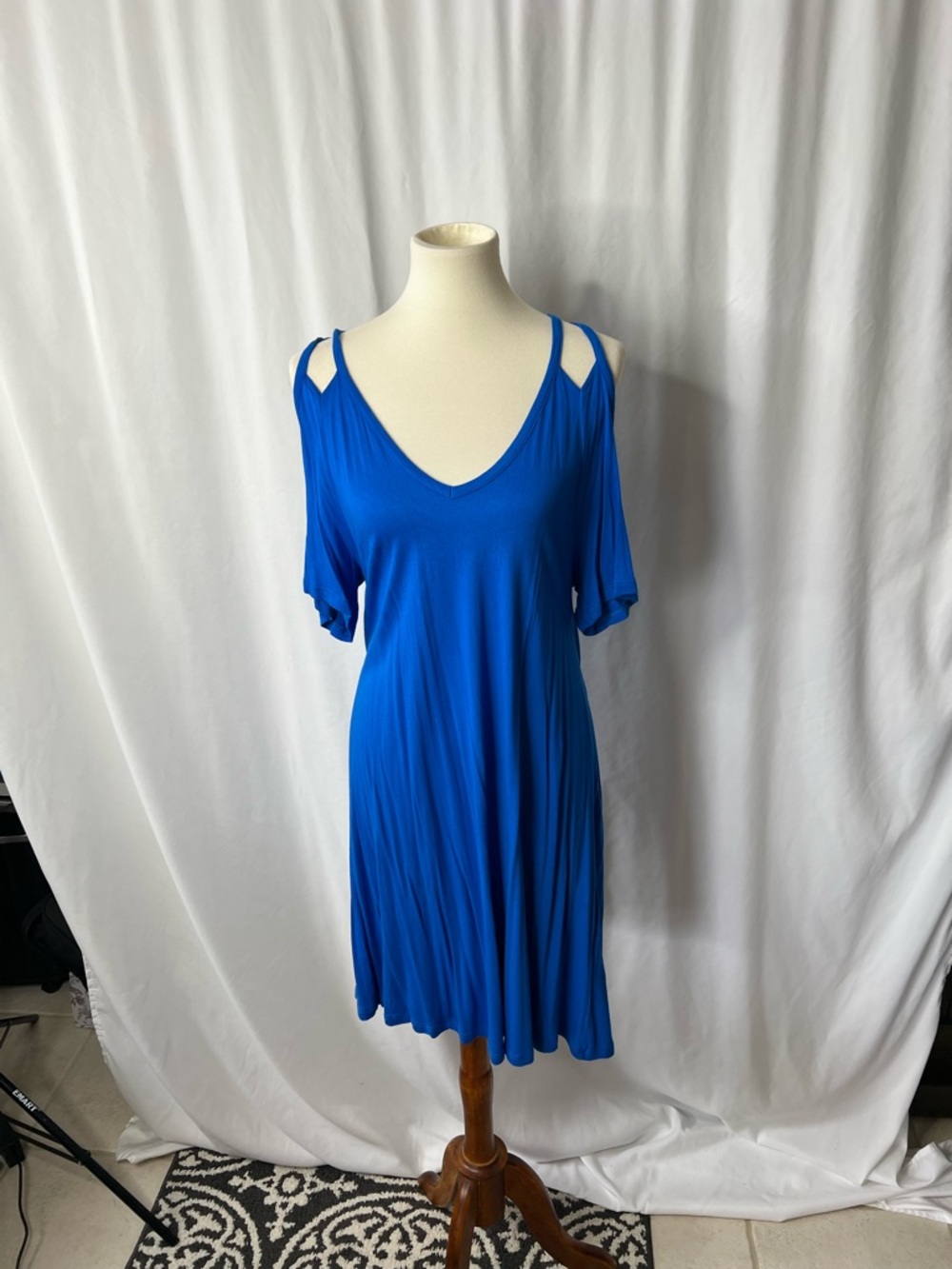 💙 LASCANA for VENUS Blue Cold Shoulder Dress – Size L 💙